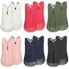 Stylish Women Sleeveless Vest With Cross Back Design And Convenient Front Zipper For Plus Sizes