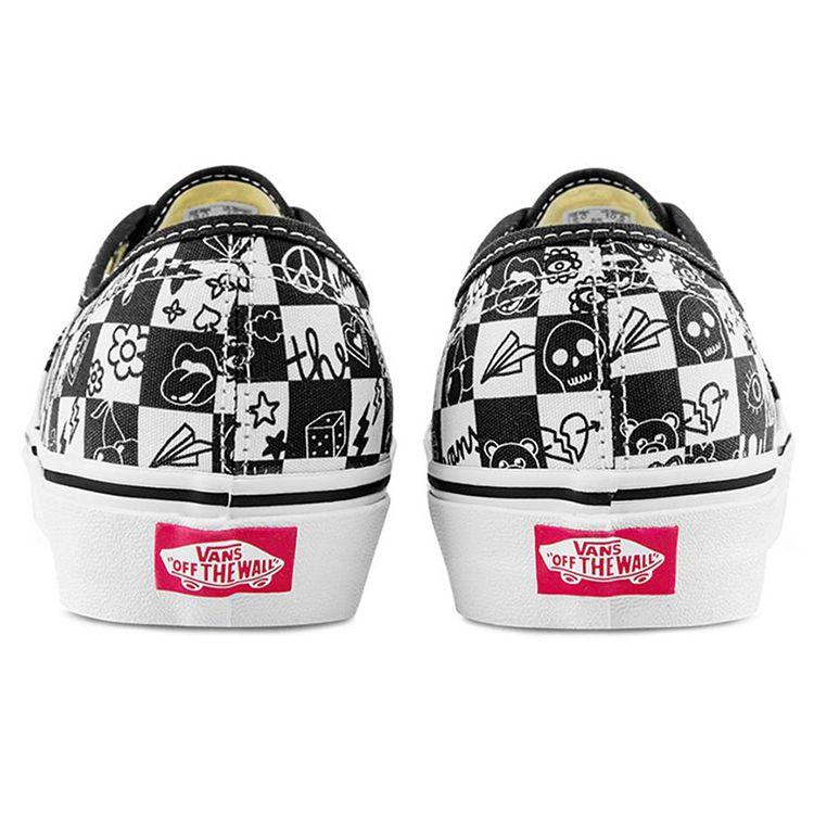 Vans Authentic Doodle Checkerboard Unisex Sneakers Black True-White VN0A5KS96U6