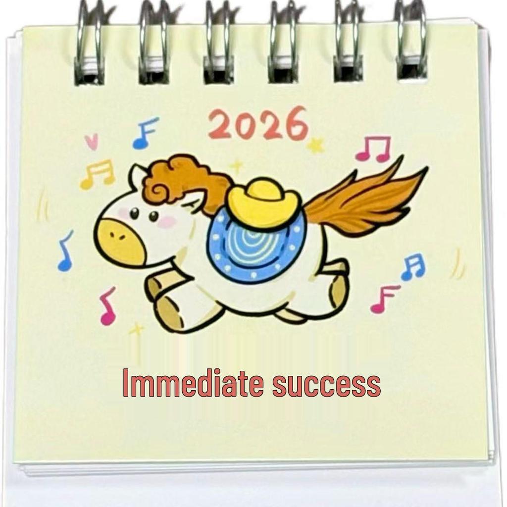 2026 Year of the Horse Cute Cartoon Mini Memo Calendar - Student Creative Gift