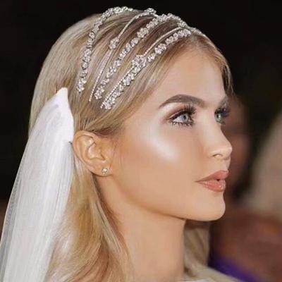 Leaf Multi-layer Headband Heavy Industry Light Luxury Zircon Bride Wedding Headwear High-end Fashion Woman