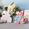 Rabbit Easter Letter Candle Silicone Mold Cute Rabbit Easter Gypsum Dropping Pendant Mold For Crafting Home Decor Diy Projects