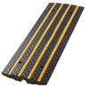 Car Driveway Rubber Curb Ramp, 15 Tons Load Capacity, 66 Mm Rise Curbside Bridge Ramp with Yellow Reflective Strips, Suitable for Loading Dock,
