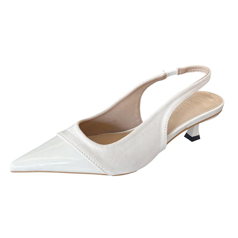 F8688-17 Pointed High Heels Bag Head Sandals Fairy Shoes 2025 New Spring and Summer French Temperament Single Shoes