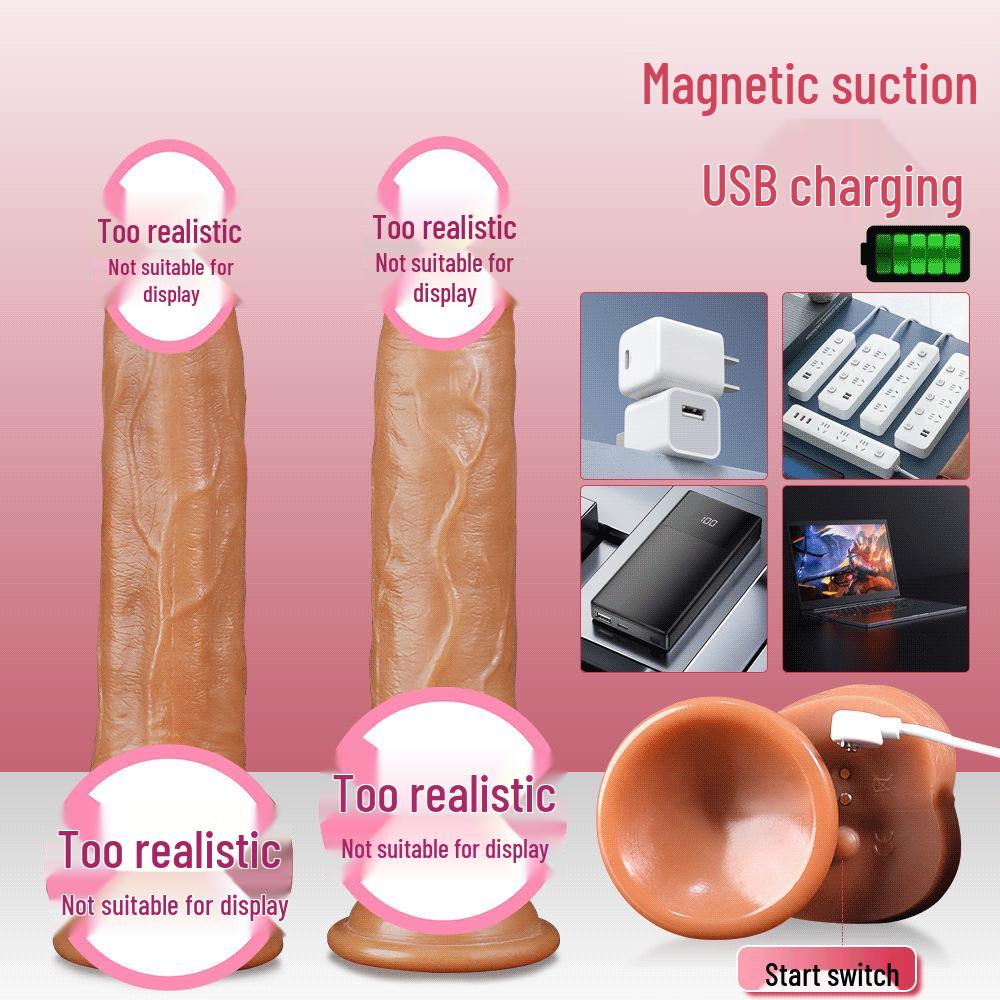 Silicone Telescopic Realistic Vibrator for Women