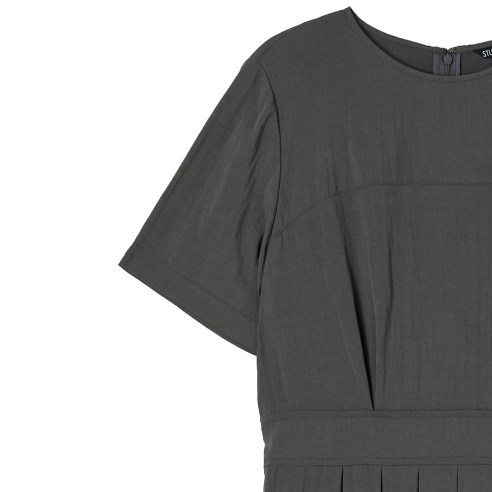 Rap Round Neck Belted Pleated Dress Ar2Wo569