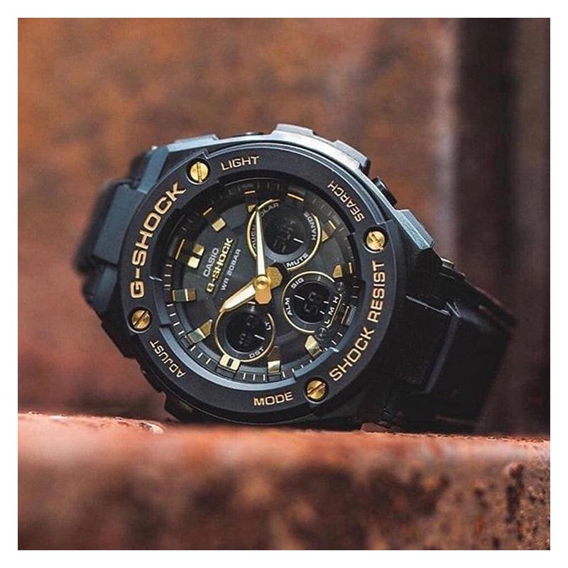 Casio CASIOG-STEEL series-S Disc Dual Display Fashion Trend Contrast Color Street Retro Classic Pointer Three Eye Dual Display Dial GST-S300GL-1A