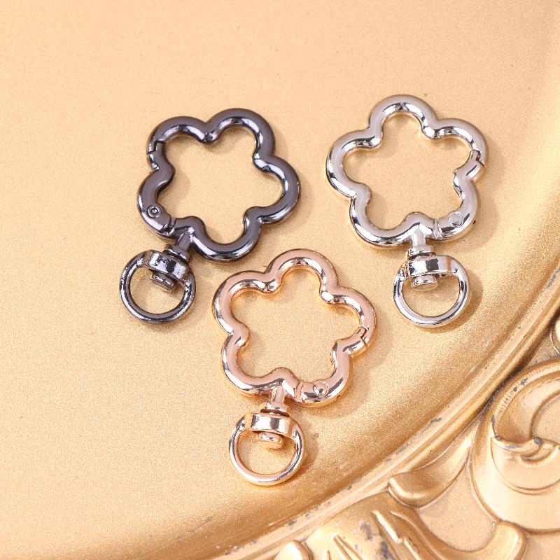 5Pcs Zinc Alloy Flower Swivel Lobster Claw Clasps Swivel Lanyards Trigger Snap Hooks Strap Connector For Diy Bag Key Chains Ring