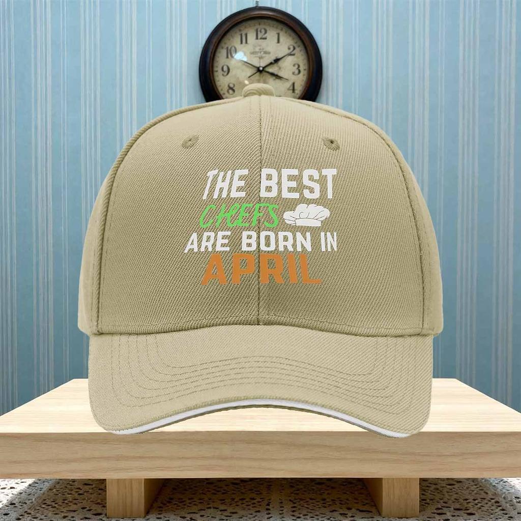 The Best Chefs Are Born In April Graphic Baseball Cap Polyester Adjustable Casual Sports Hat
