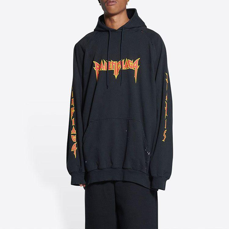 Balenciaga Metal Vintage Oversized Medium Fleece Hoodie 697879TMV891055