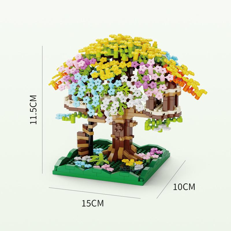 Moon Flower Treehouse Model: Challenging Educational Building Block Toy, Ideal Birthday Gift