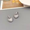 Korean & Japanese Hollow Heart Zircon Earrings: Elegant Dual-Wear Clip for Commuting & Fashion