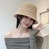 Women's Spring Style Straw Hat: Fashionable, Versatile, Breathable, Hollow Design, Korean Version, Perfect for Outdoor Vacations.