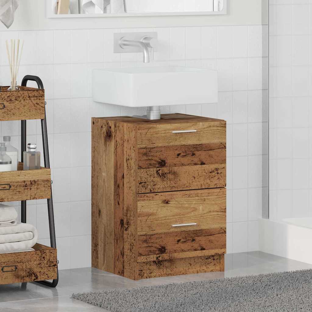 Bathroom Cabinet with Door Rustic Wood Finish 40 x 37 x 59 cm Engineered Wood