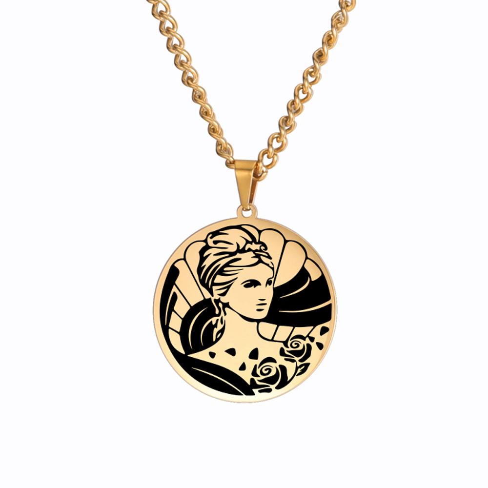 Dawapara Goddess of Love Aphrodite Necklace Fertility Goddess  Ancient Greek Mythology Stainless Steel Jewelry