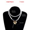 Accessories Sweet Cool Wind Black Ribbon Bow Love Necklace Women'S Premium Imitation Pearl Necklace