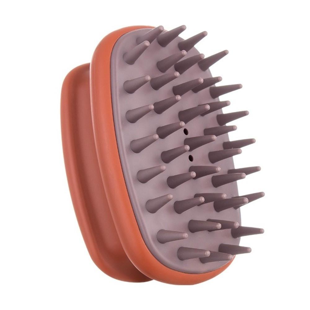 

Skin Friendly Shampoo Brush Soft Silicone Hair Scalp Massager Durable Massage Comb Hair Washing кавовий