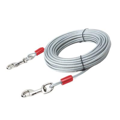3/5/10 Meter Dog Tie Out Cable Heavy Duty Dual End Snap Hooks Pet Cable Leash Durable Chew Proof Double Head Leash