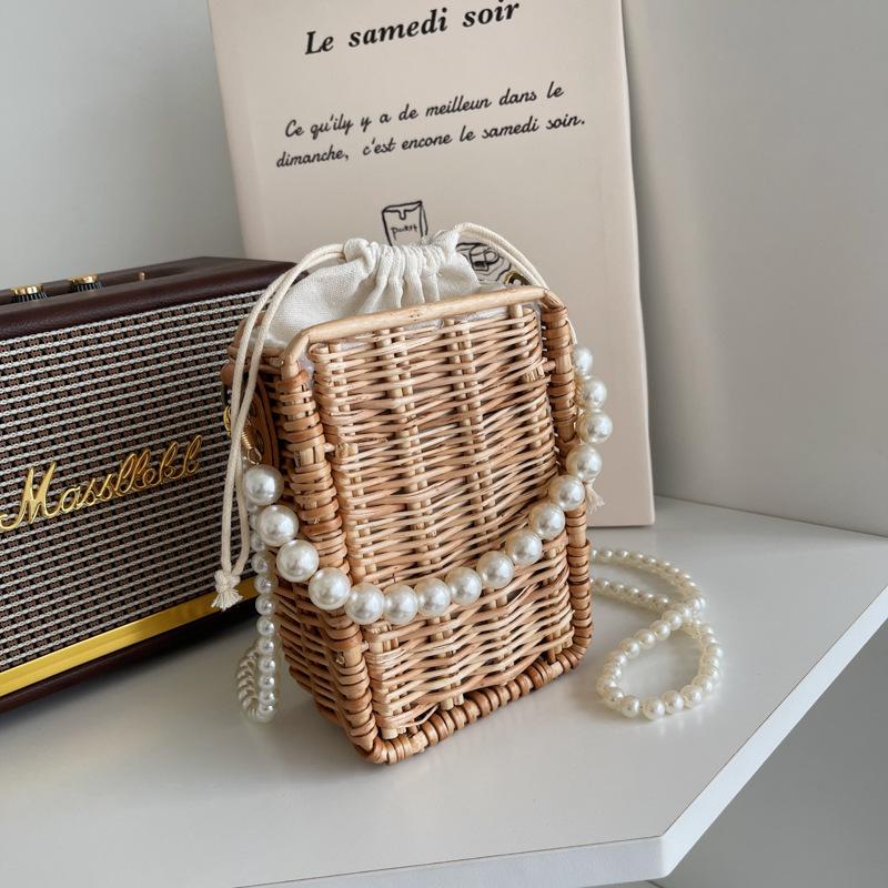 

Летняя новая модная плетеная сумка из ротанга и травы, портативная, на плечо, через плечо, пляжная сумка