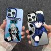 Cool B-Blue L-Lock Anime Phone Case Laser Ripple Silver Silicone Case For iPhone 17 16 15 14 13 12 11 Pro Plus Max