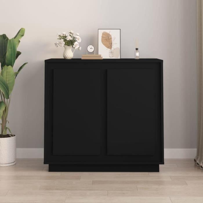 VidaXL Buffet noir 80x34x75 cm bois d'ingénierie 819885
