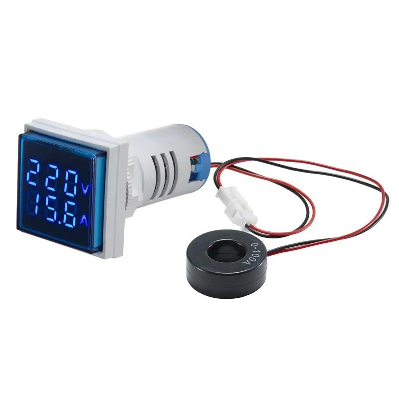 110V 220V AC Digital Voltmeter Ammeter AC 60-500V 0-100A Square/Round Voltage Current Meter Car Volt Tester Gauge Amp Detector