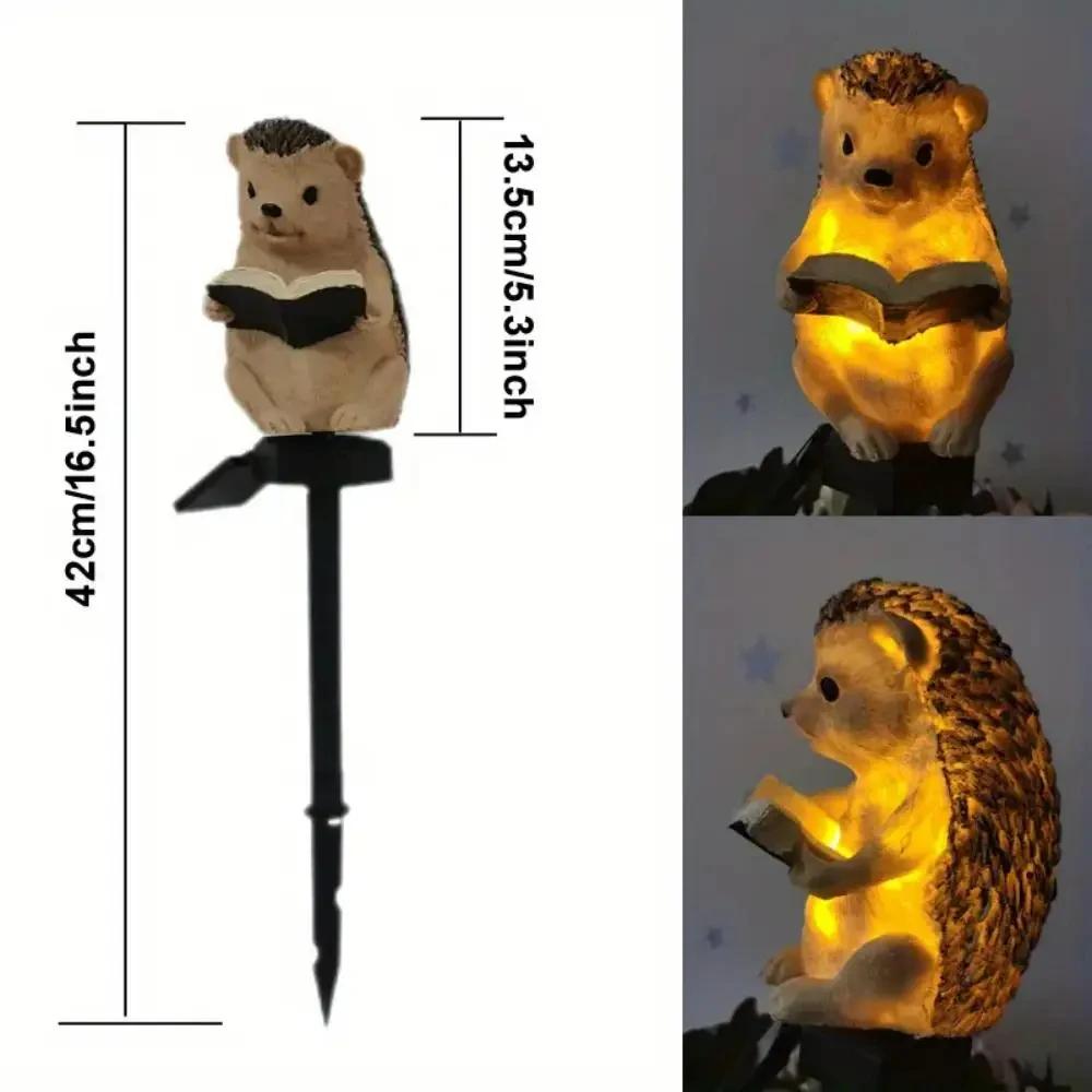 Solar Courtyard Lamp Resin Rabbit Hedgehog Atmosphere Courtyard Corridor Decoration Luminous LED Lawn Lights Floor Mounted Lamp