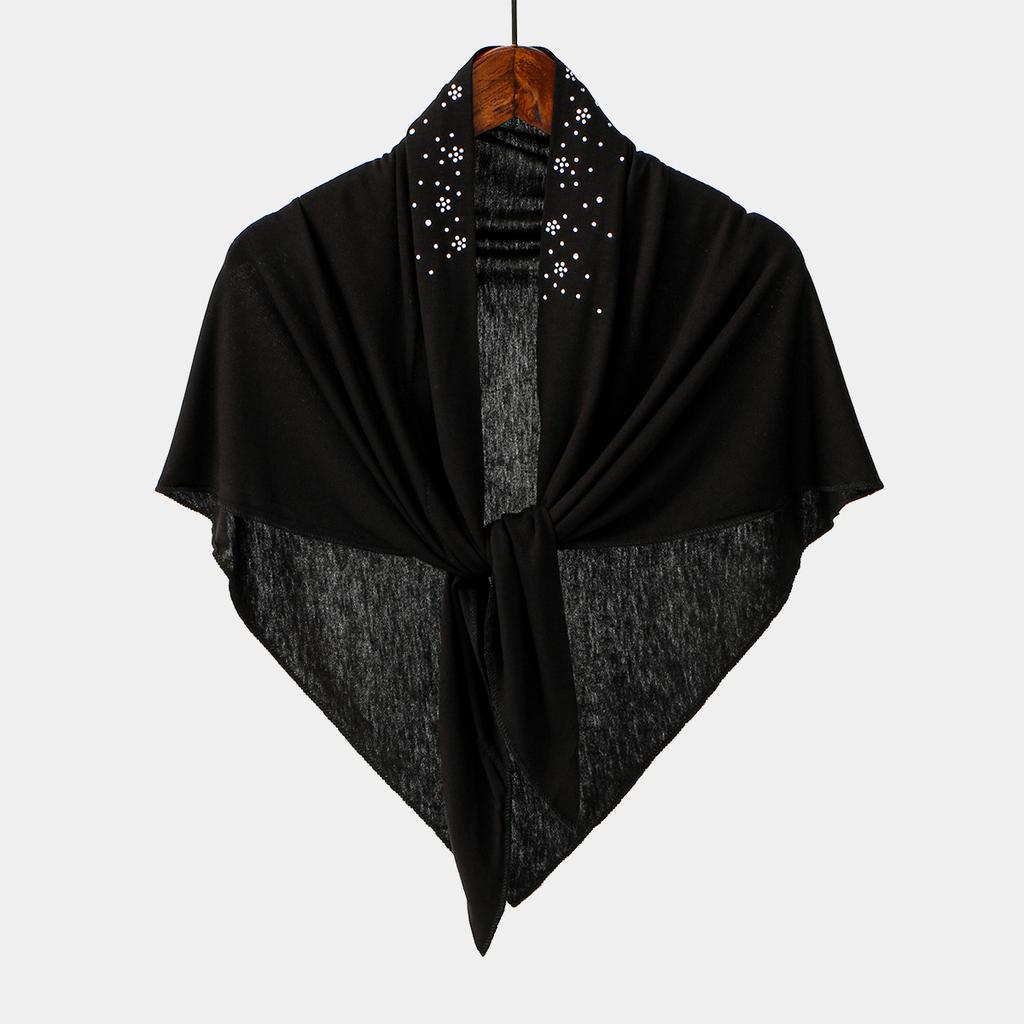 Diamond Modal Jersey Hijab Triangle Scarf Woman Muslim Hijab Shawls Ladies Soft Wraps Solid Color Islamic Headband Turban