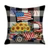 4pcs/Set Cross-Border US Independence Day Pillow Cover Letter Sofa Cushion Cushion Cover Household Goods Without Pillow Core