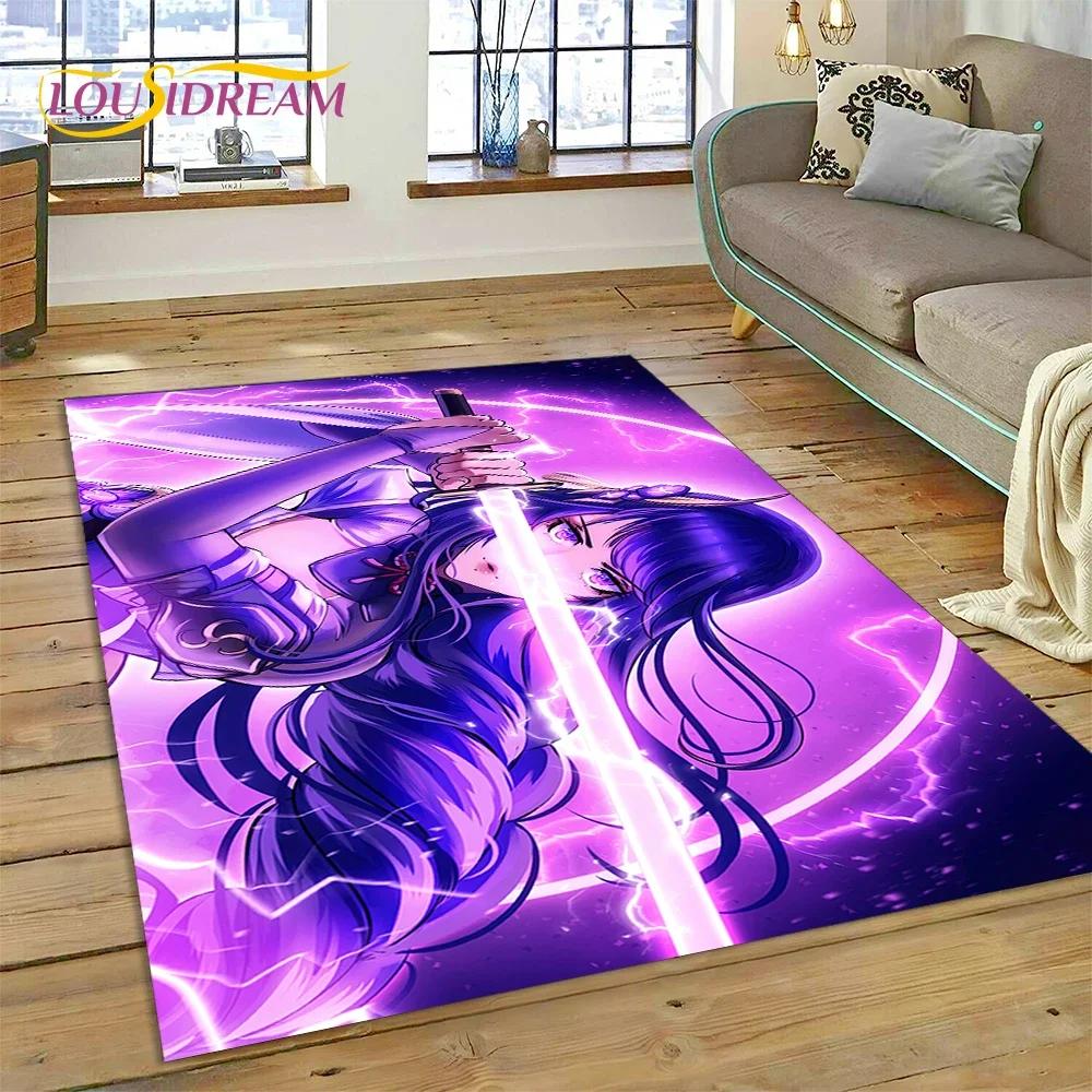 Latest Genshin Impact Cartoon Game Carpet Rug for Bedroom Living Room Home Sofa Decoration,Children Game Large Decor Floor Mat