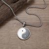 Chinese Style Tai Chi Yin Yang Mens Pendant Necklace Made of Stainless Steel for Casual Wear