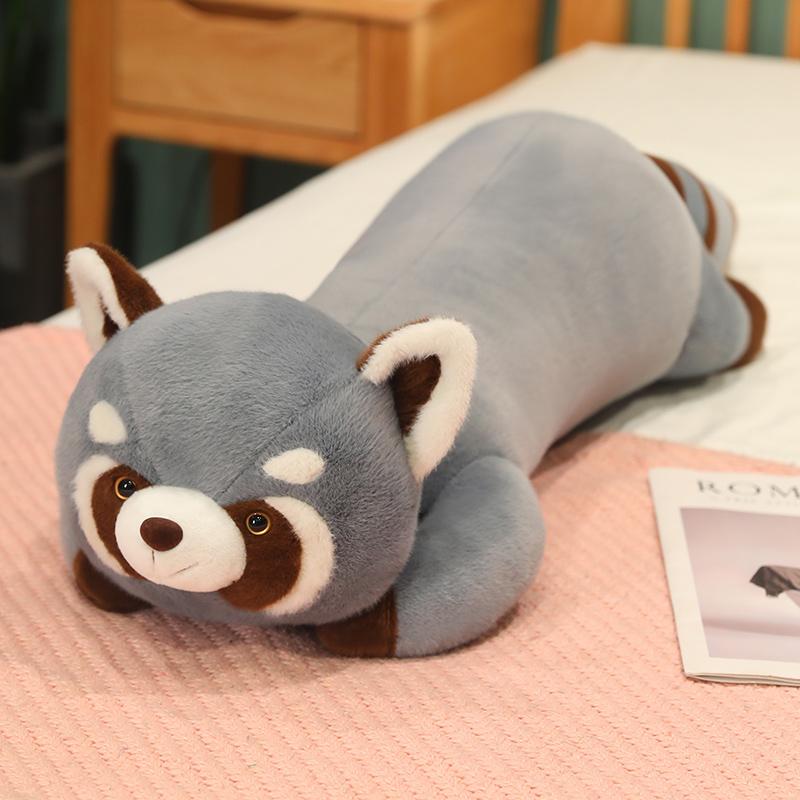 New Stuffed Anime Figure Doll Red Panda Plushie Doll Fluffy Hair Raccoon Animals Hug Throw Pillow