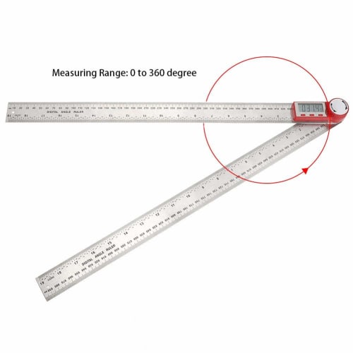 Digital Angle Meter, Stainless Steel Digital Ruler, 360 Angle Measuring Tool, Angle Finder Ruler, Woodworking Cutting Angle Tool, Angle and Length, D