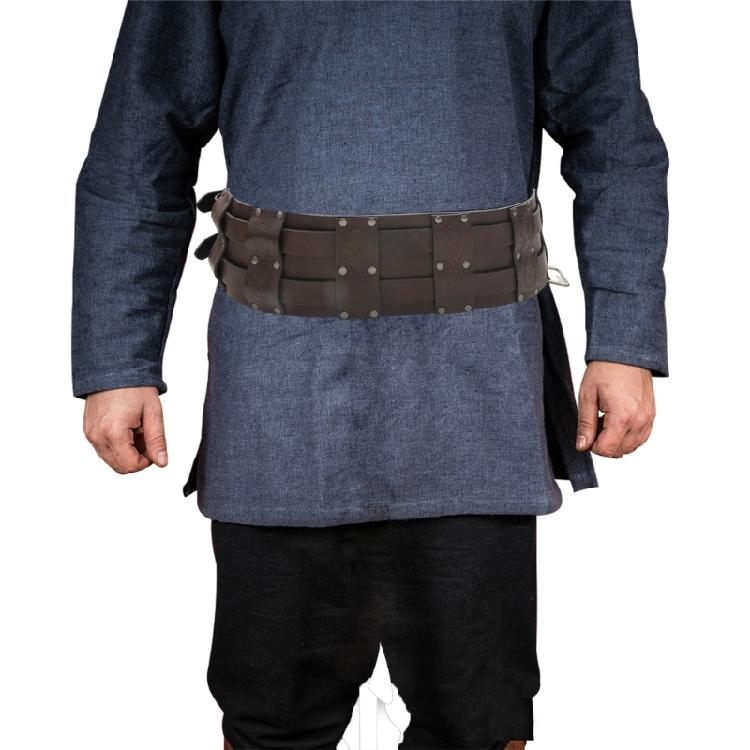 Brown Embossed Belt Medieval Belt Cosplay for Dressing Up Medieval Supplies