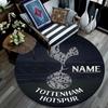Custom Name,Tottenham Hotspur pattern round rug,Carpet Rug for Living Room Bedroom Playroom ,Non-slip Floor Mat,Holiday Gifts and Birthday Gifts.
