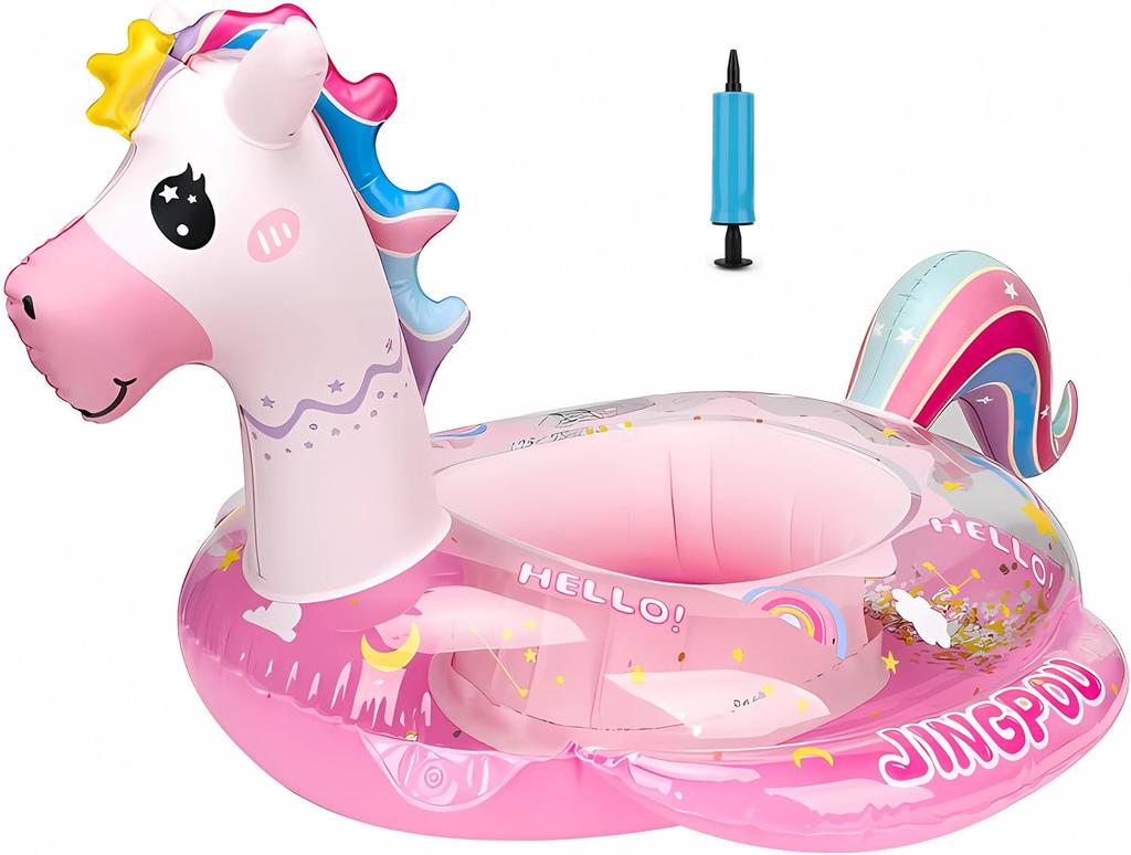 YXTC Baby Float for For Swimming Pools and Safe for Ages 6 and Sparkling Sequins Air Pump Included Float, Kids, Toddlers, Foot-in Type, Baths, Babies,