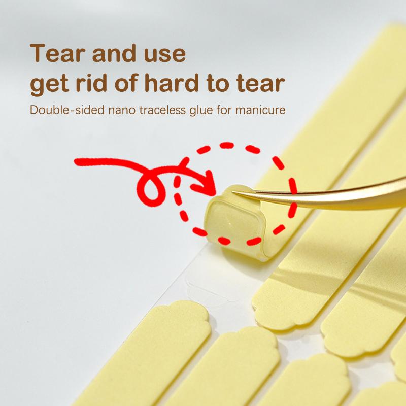 1 Sheet Double-Side Nail Adhesive Tape Cut-Free Crystal Tape Nail Art Display Tool Strong Non-Marking Tape For Work Boards