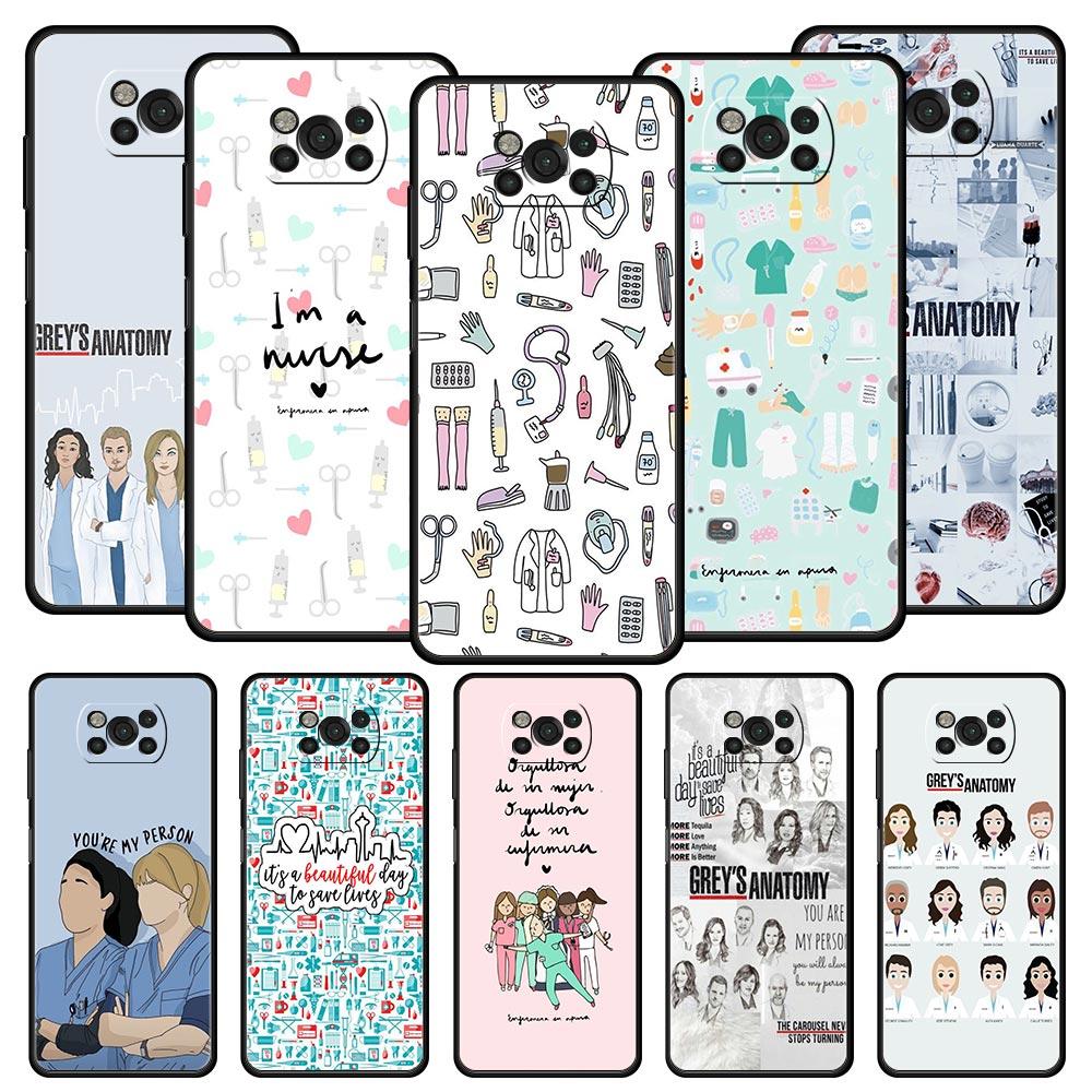 Greys Anatomy Phone Case for Xiaomi Poco F7 F6 F5 F4 F3 X6 X5 X4 X3 NFC F7 Ultra M4 C51 C55 GT 5G Soft TPU Cover Fundas Capa Bag