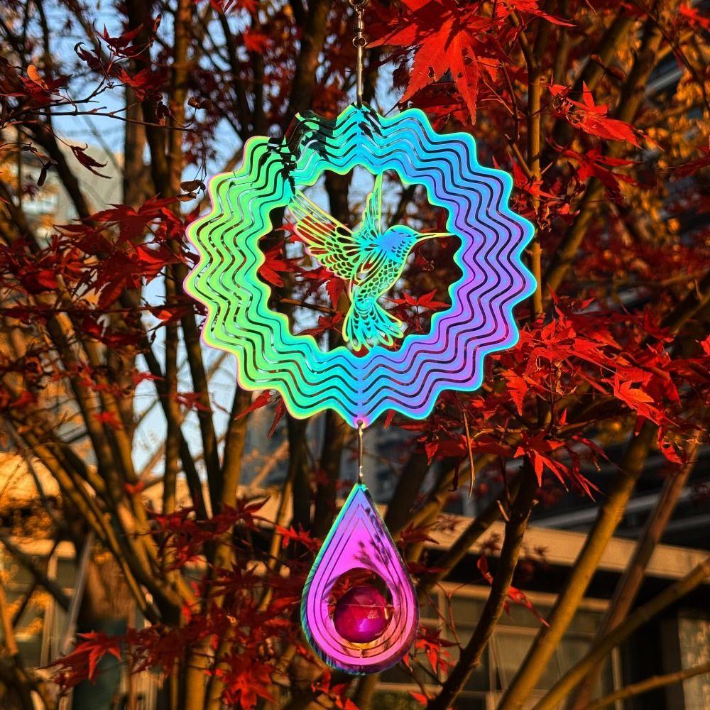 3D Flowing Wind Spinner 10cm 10 Styles Catcher Hanging Decor Stainless Mirrored Wind Chimes Sculptures