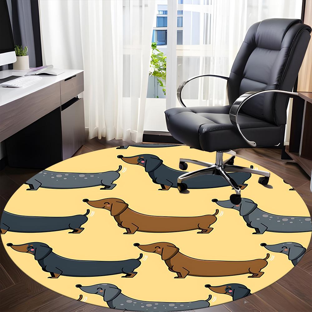 1pc Dachshund Pattern Chair Carpet for Office, Non-slip, Soft and Durable Office Rug, Perfect for Office Yy260131032