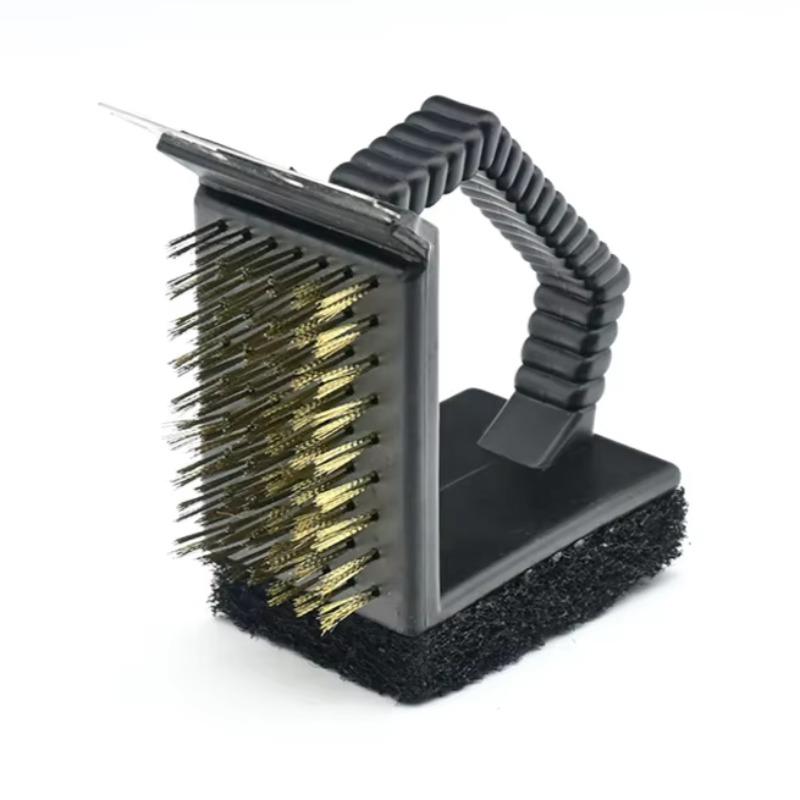 BBQ 3-in-1 Stainless Steel BBQ Cleaner Brush Multi-Functional Oven Brush for Grill Cleaning Durable Summer Camping  Wire Brush