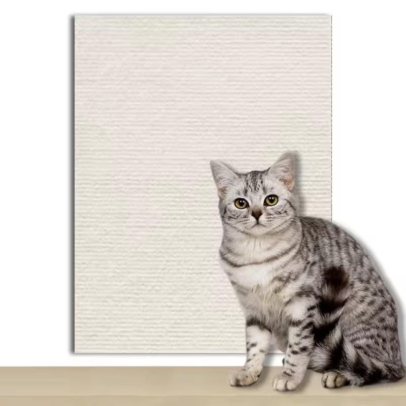 

2 Colors Cat Scratcher Sofa Protector Cats Scratcher Pad Board Protection Trimmable Self-adhesive Carpet DIY Cat Scratch Mat 30x30CM бежевий