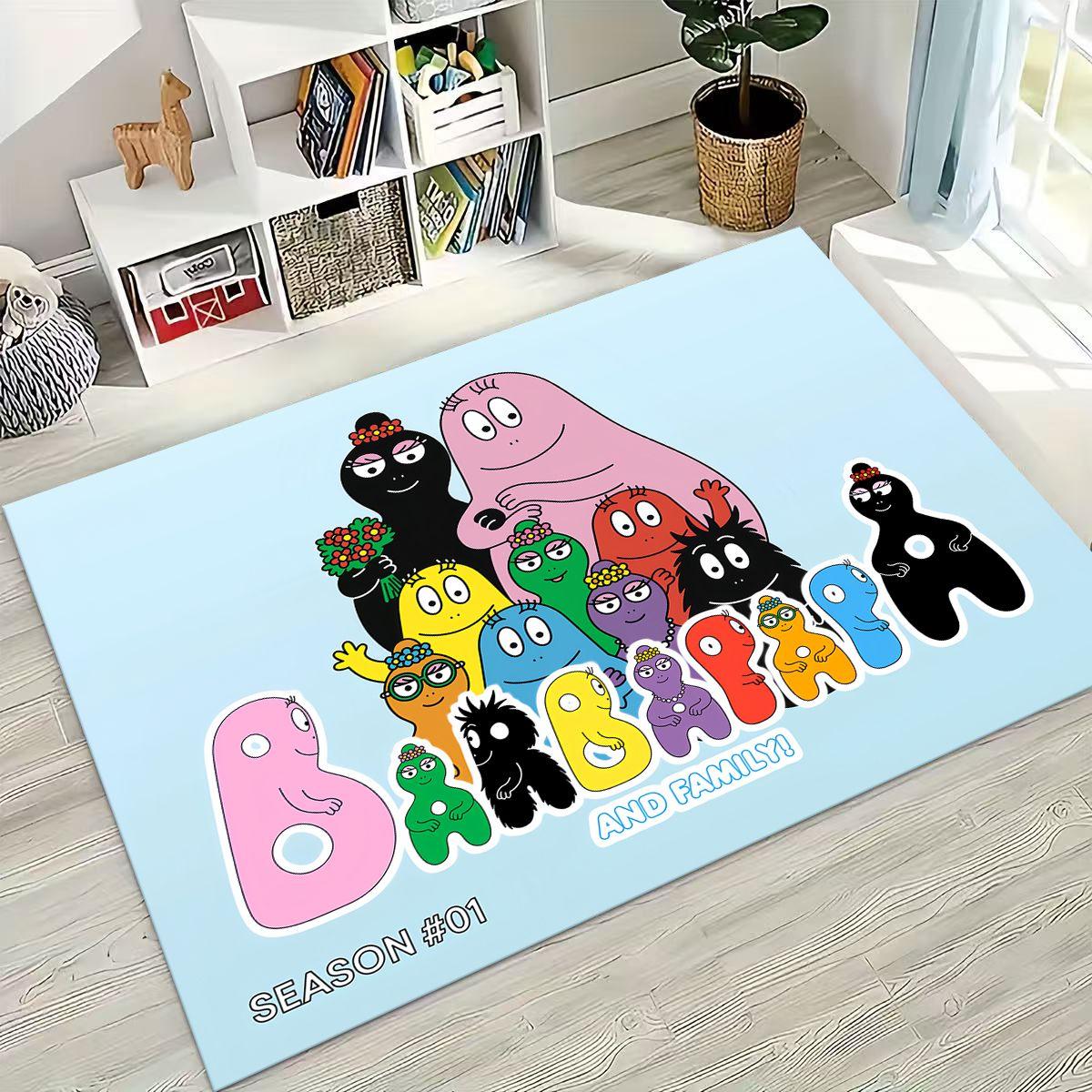 

Cartoon Les Barbapapa Barbamama Family Rug for Bedroom Living Room Sofa Home Doormat Decor , Large Kids Play Non-slip Floor Mat 40x60cm( 15x23in )