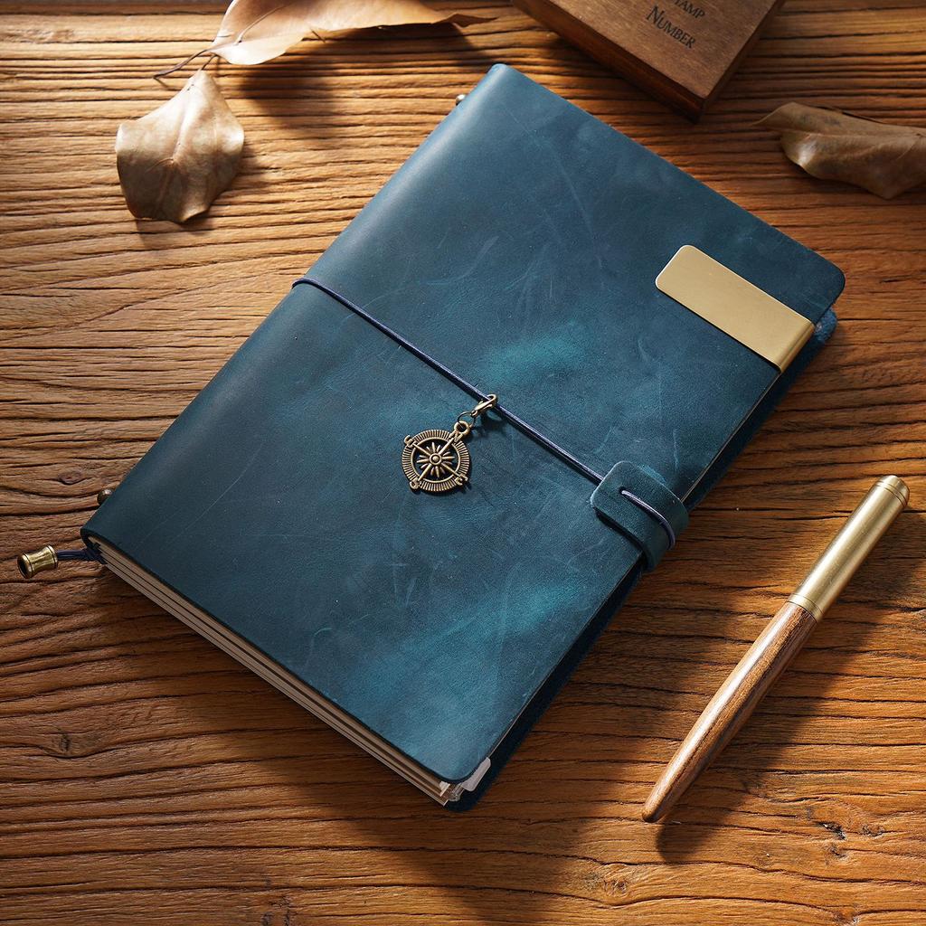 Retro Crazy Horse Leather Cover Notebook Creative Handmade Travel Journals Business Promotion Planner Diary Gift Custom Printed
