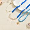 Seaside Necklace European and American Blue Soft Pottery Beaded Pendant Holiday Wind Starfish Clavicle Chain