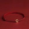 Real  Sterling Silver 18K Gold Ping Buckle Red Rope Charm Bracelet for Women Classic Fine  Minimalist Accessories
