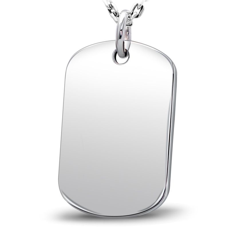 

Buyee 925 Sterling Silver Big Pendant Chain Light Smooth Flat Silver Tag Necklace for Man Woman Fashion Punk Fine Jewelry Chain