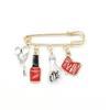 Fashion Nail Art Brooch Vintage Jewelry Mini Nail Art Nail Polish Scissors Pin Brooches
