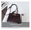 Large Capacity Lychee Pattern Kelly Bag - Versatile Fashion Handbag with Lock Buckle