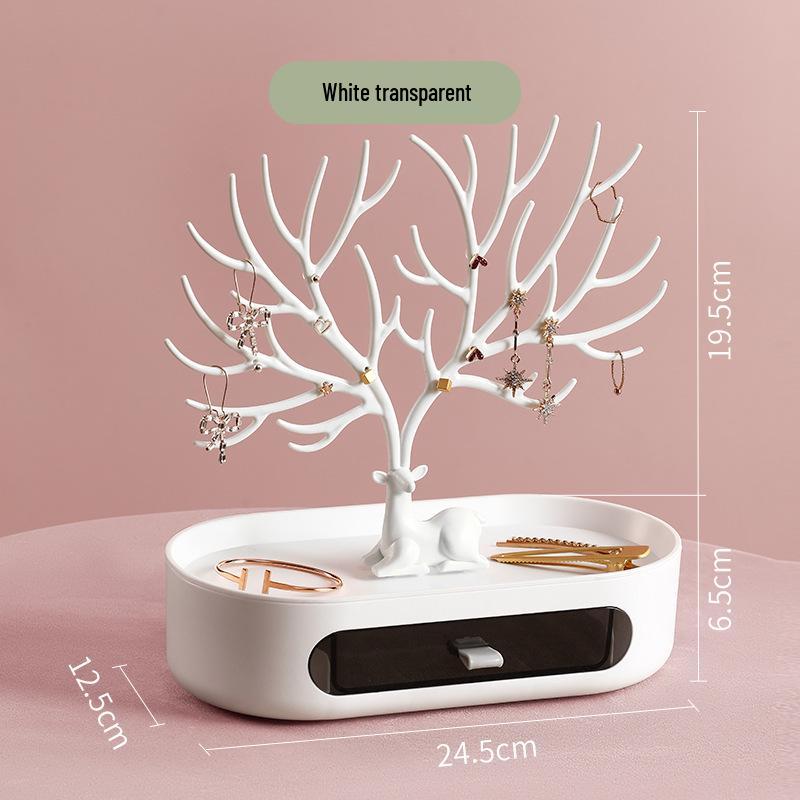 Antler Jewelry Stand: Deer-Shaped Rotating Earring and Necklace Organizer