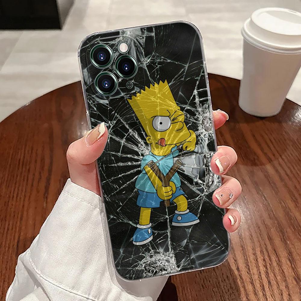Cartoon Homer S-Simpson-Familie Transparente Handyhülle Für iPhone 17 Pro Max 17E 11 12 13 14 15 16 Pro Max Plus 17 Air 16E Hülle